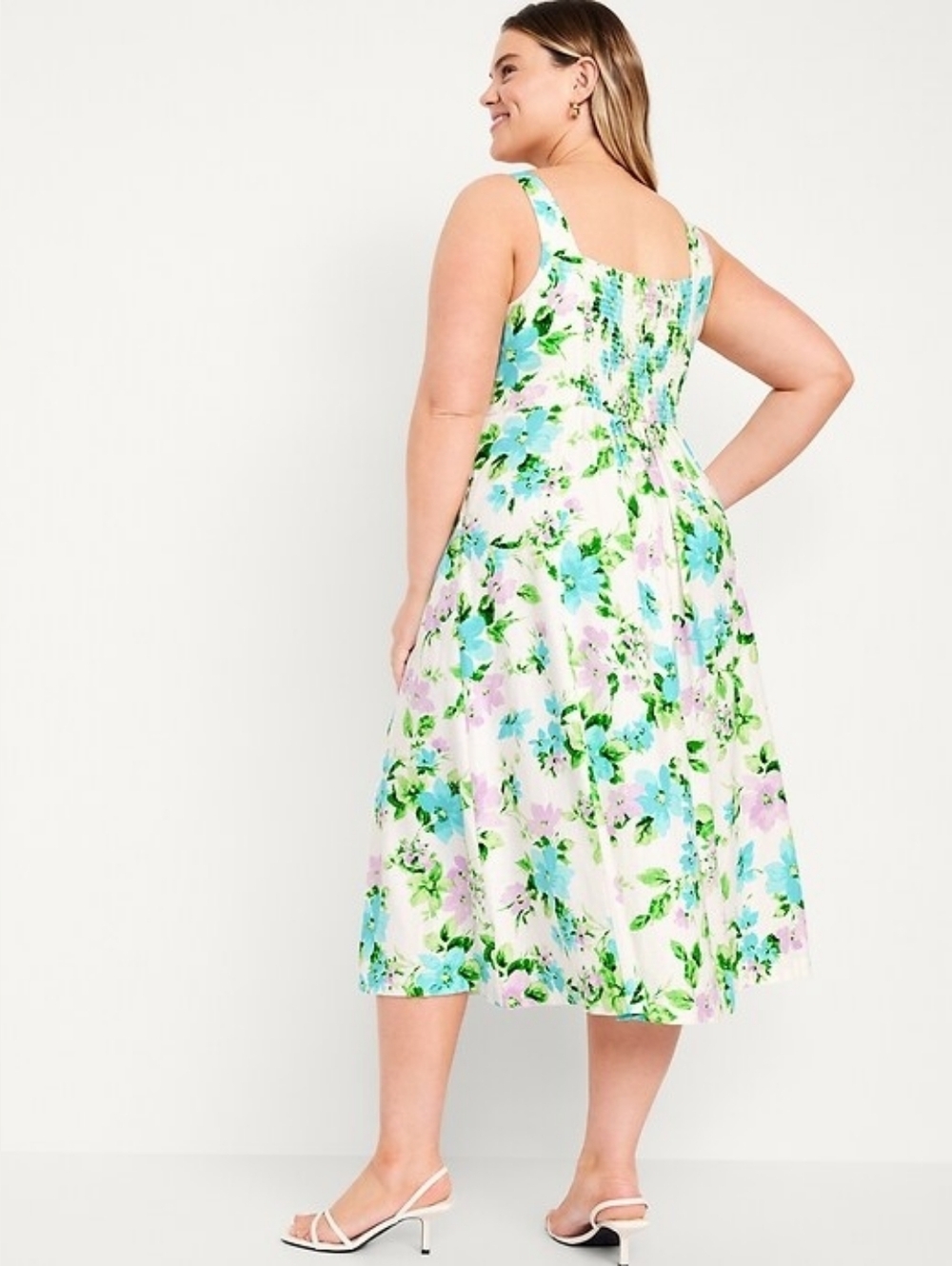 Floral Fit & Flare Midi Dress, Plus Size 3X